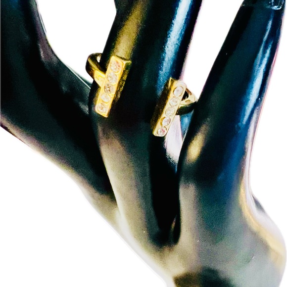 Kate Spade Raise the Bar Gold Plated Pave Style Ring in Sz 5-6 Like New - Picture 10 of 10